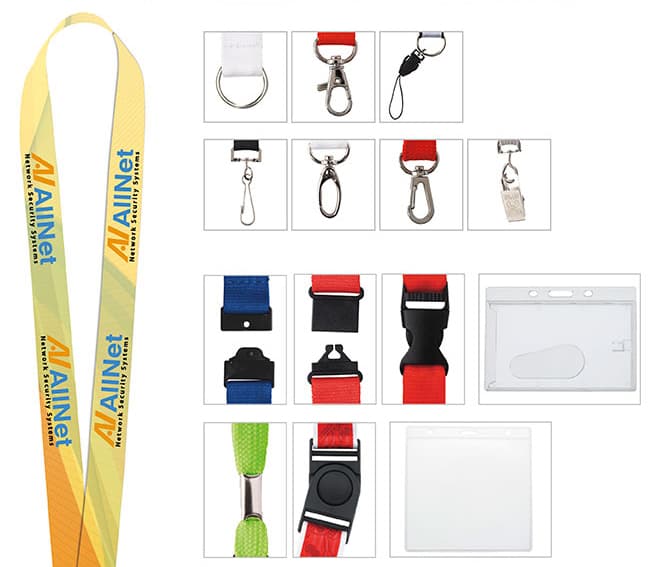 1" Polyester 4 Color Lanyard