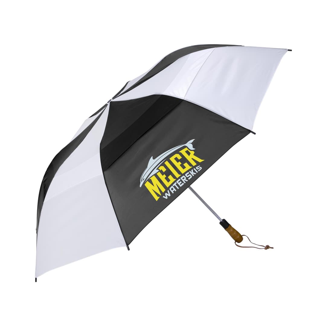 Windjammer® 58" Vented Wooden-Handled Auto-Open Jumbo Compact Umbrella
