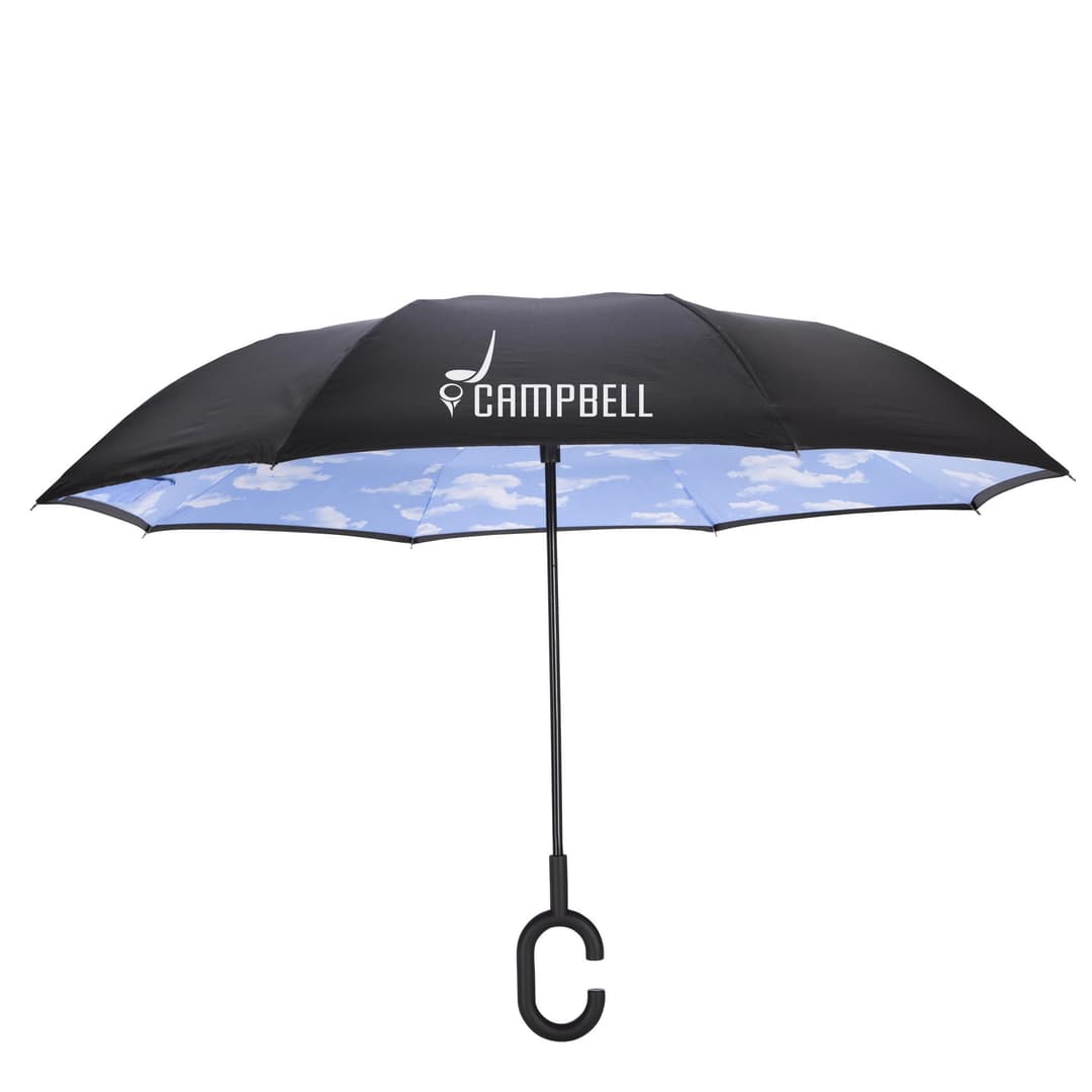 UnbelievaBrella® 48" Reverse-Close Manual Stick Umbrella (Prints)