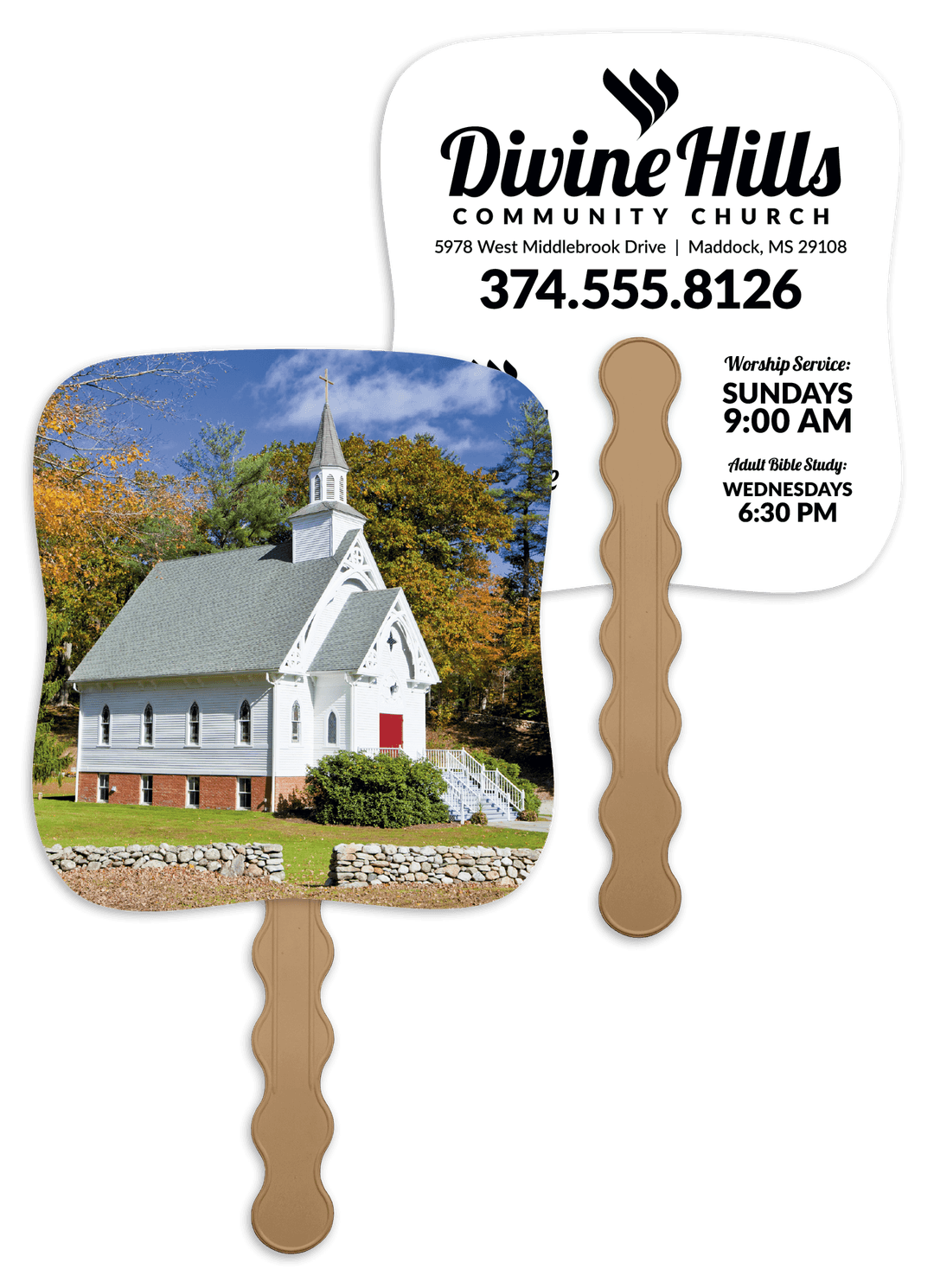 Little White Church - Pictorial Fan