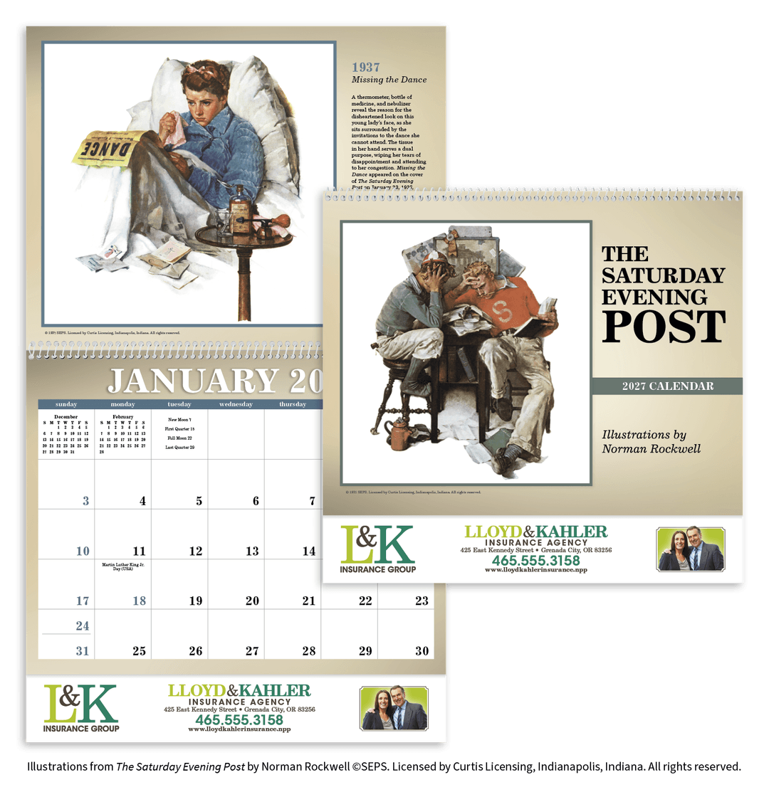 The Saturday Evening Post Illustrations by Norman Rockwell Calendar