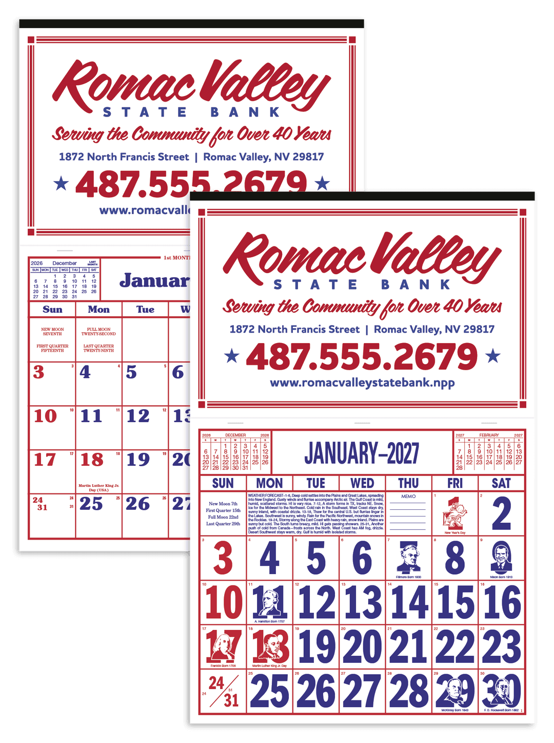 Apron Style Calendar