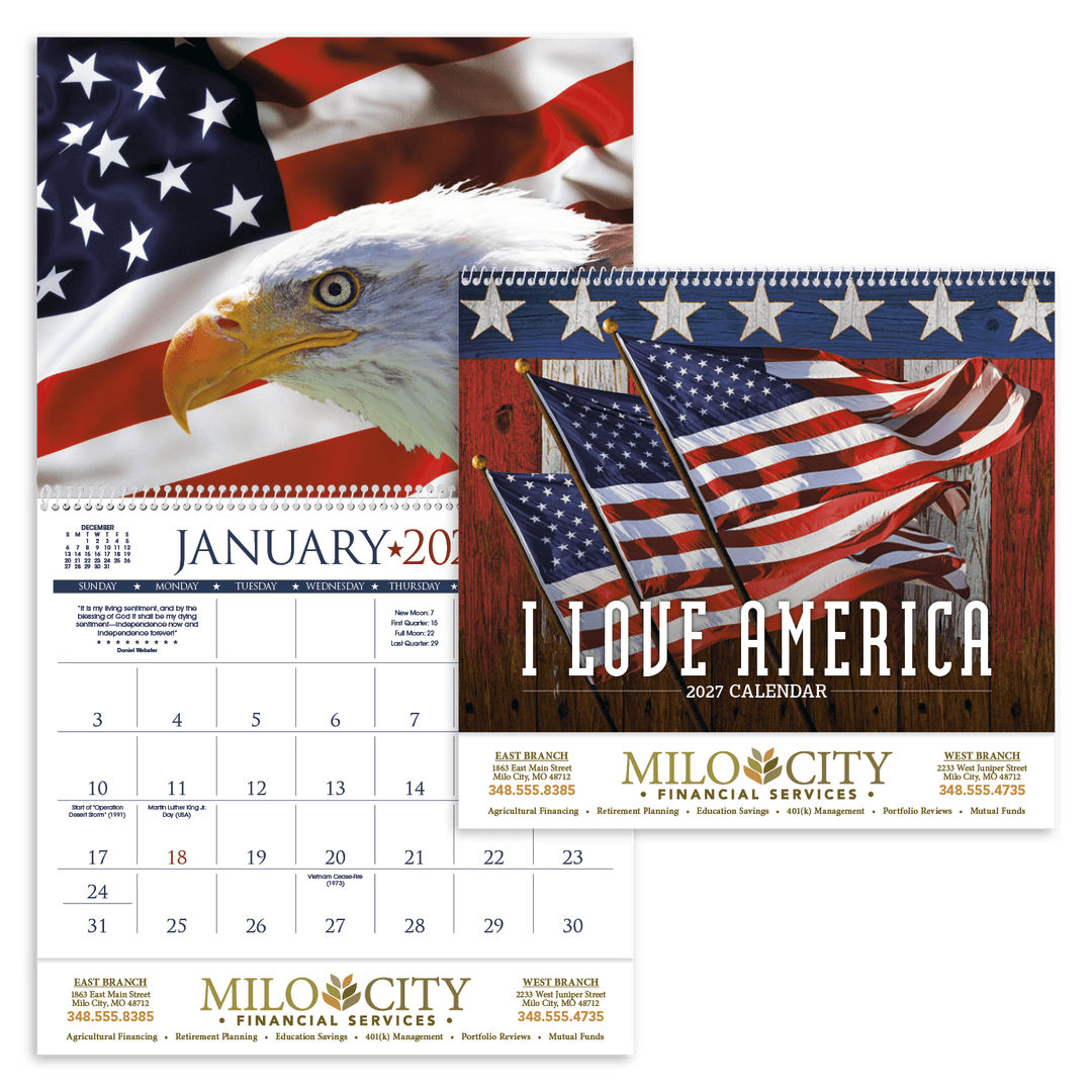 I Love America Calendar