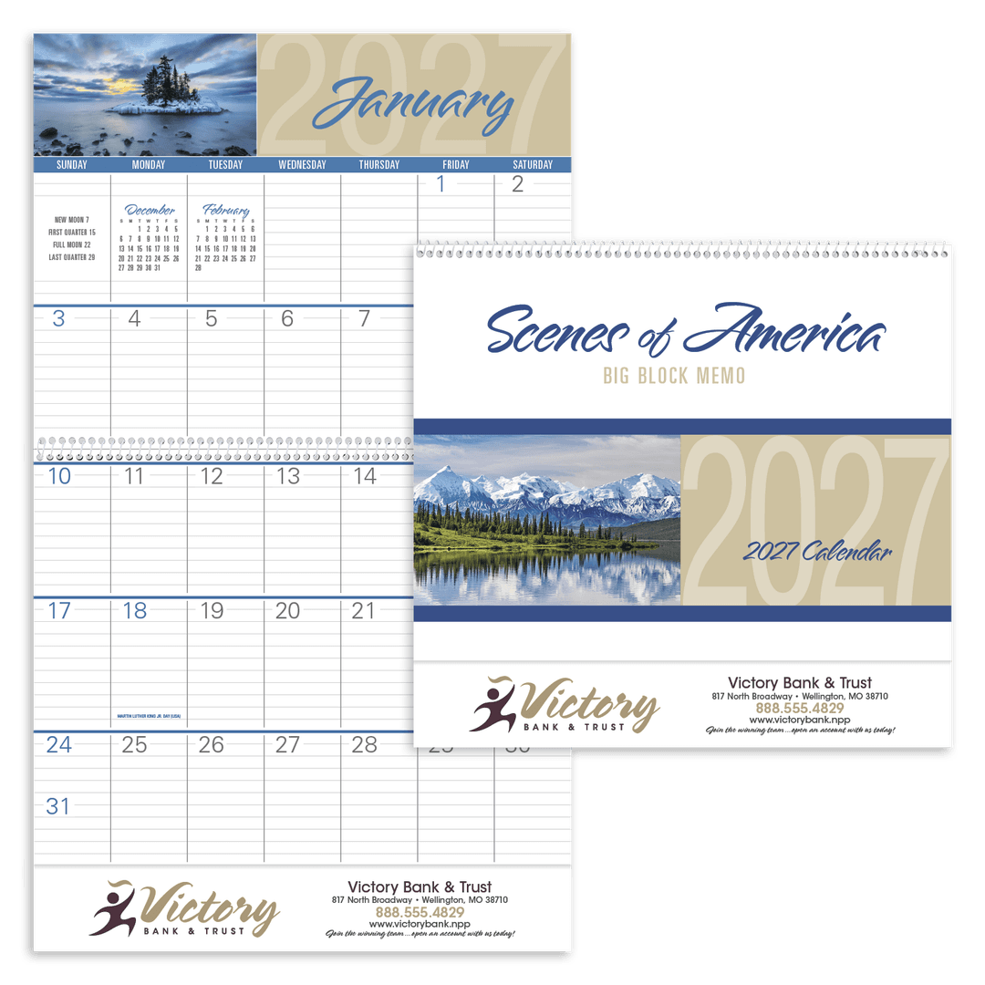 Scenes of America Big Block Memo Calendar