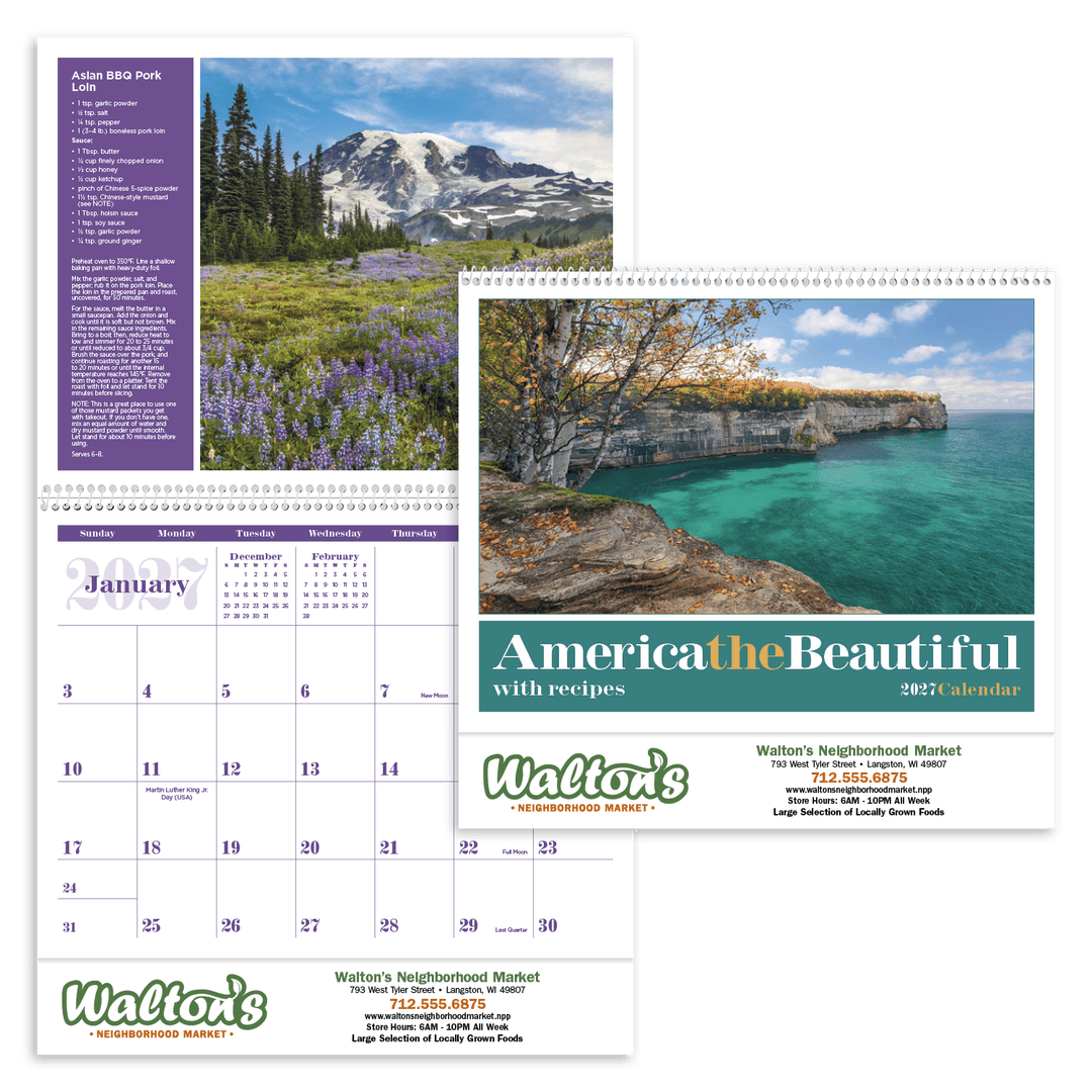 America the Beautiful with Recipes Calendar