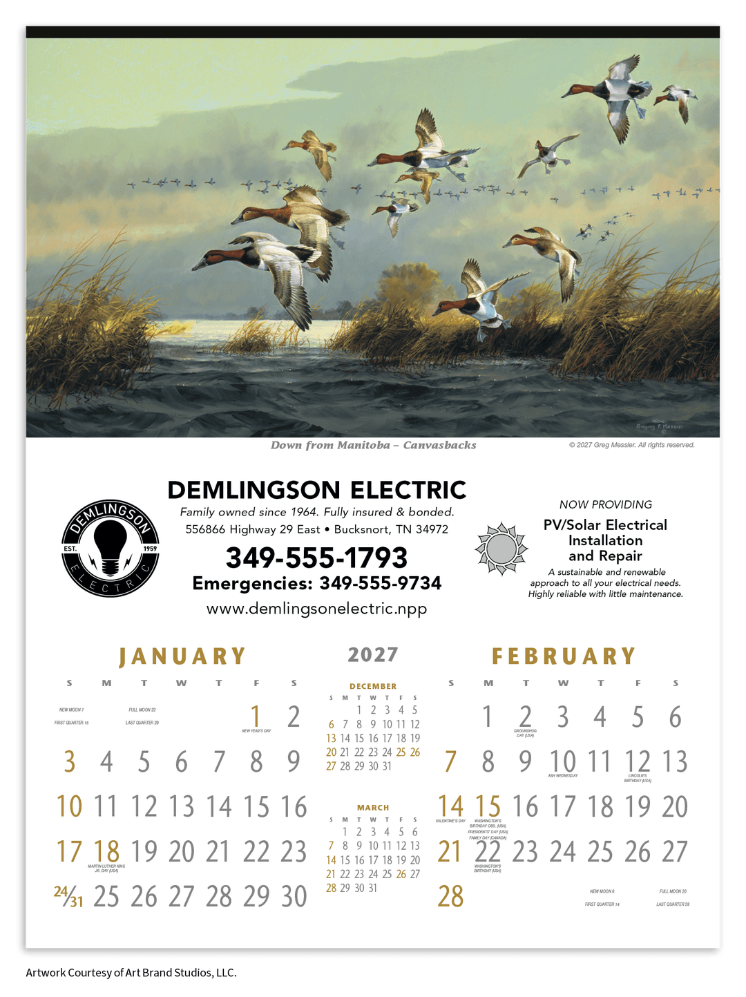 North American Waterfowl Calendar