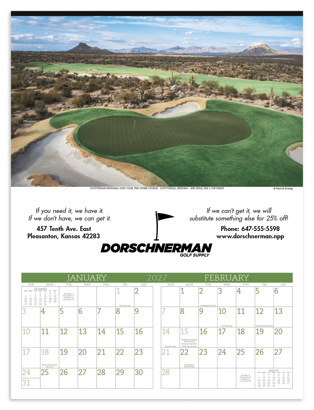 Executive Golf Calendar