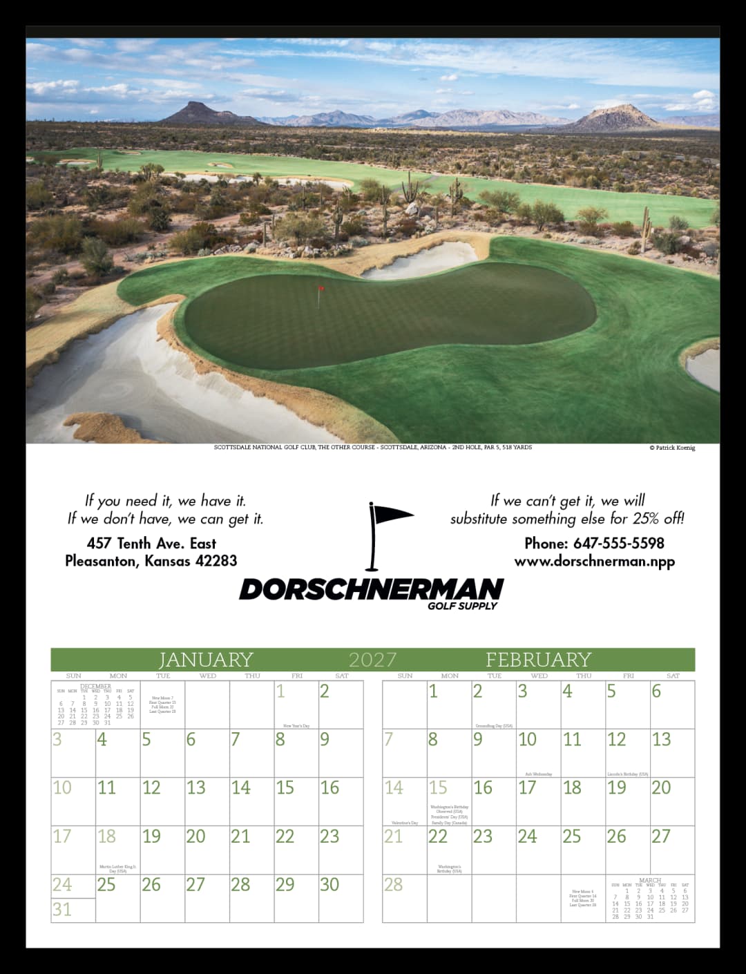 Executive Golf Calendar