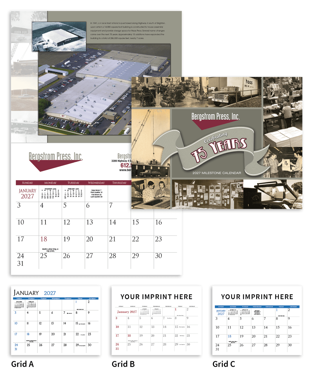 Small Quantity Custom - Stapled Calendar