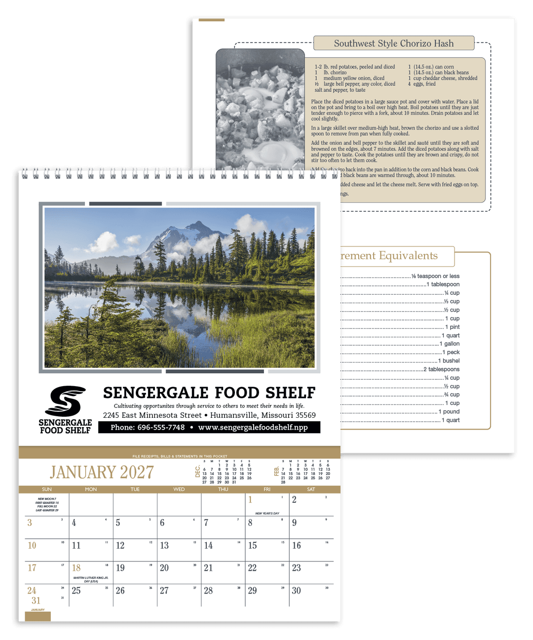 Recipe Pocket Calendar