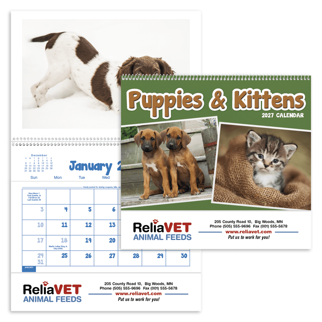 Puppies & Kittens Pocket Calendar