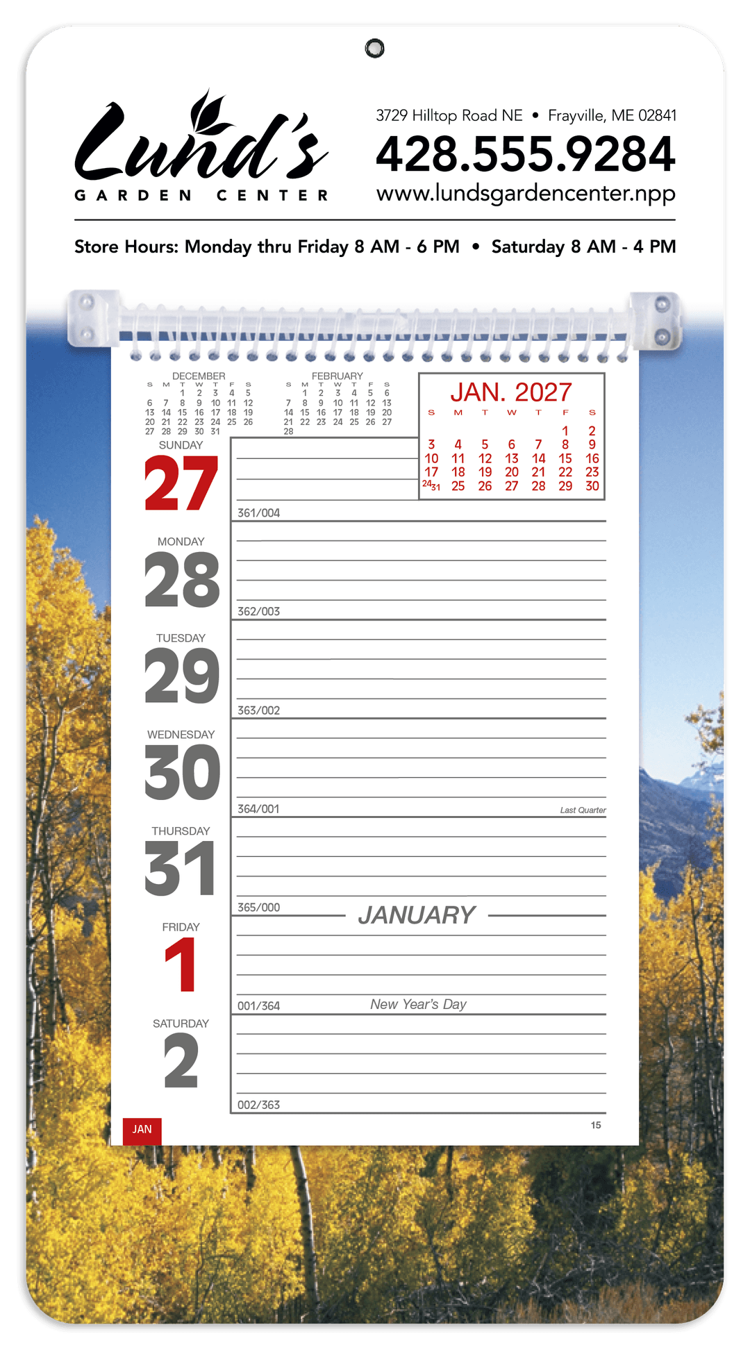 Full-Color Weekly Memo Calendar