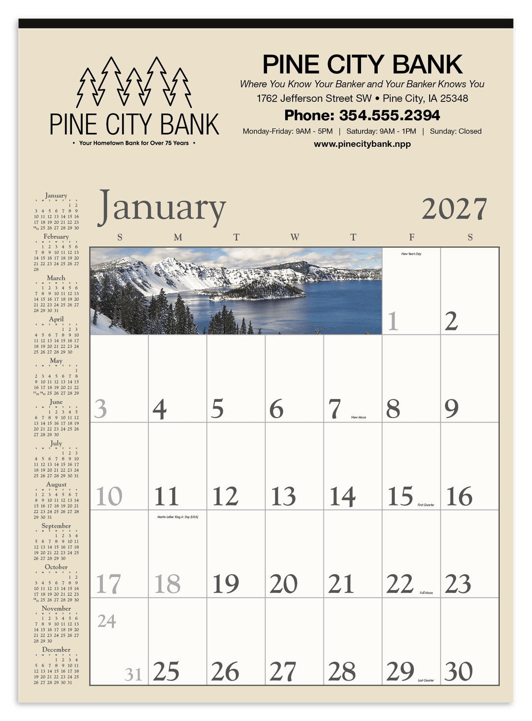 Decorator Memo (Tan) Calendar