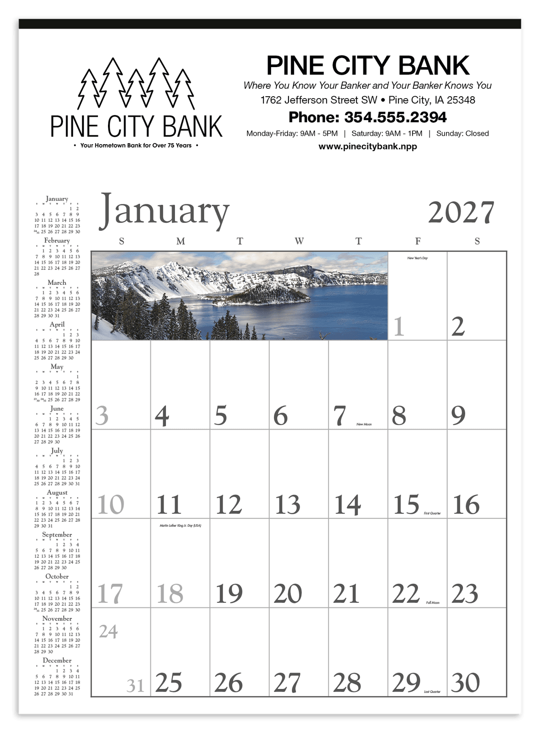 Decorator Memo (White) Calendar
