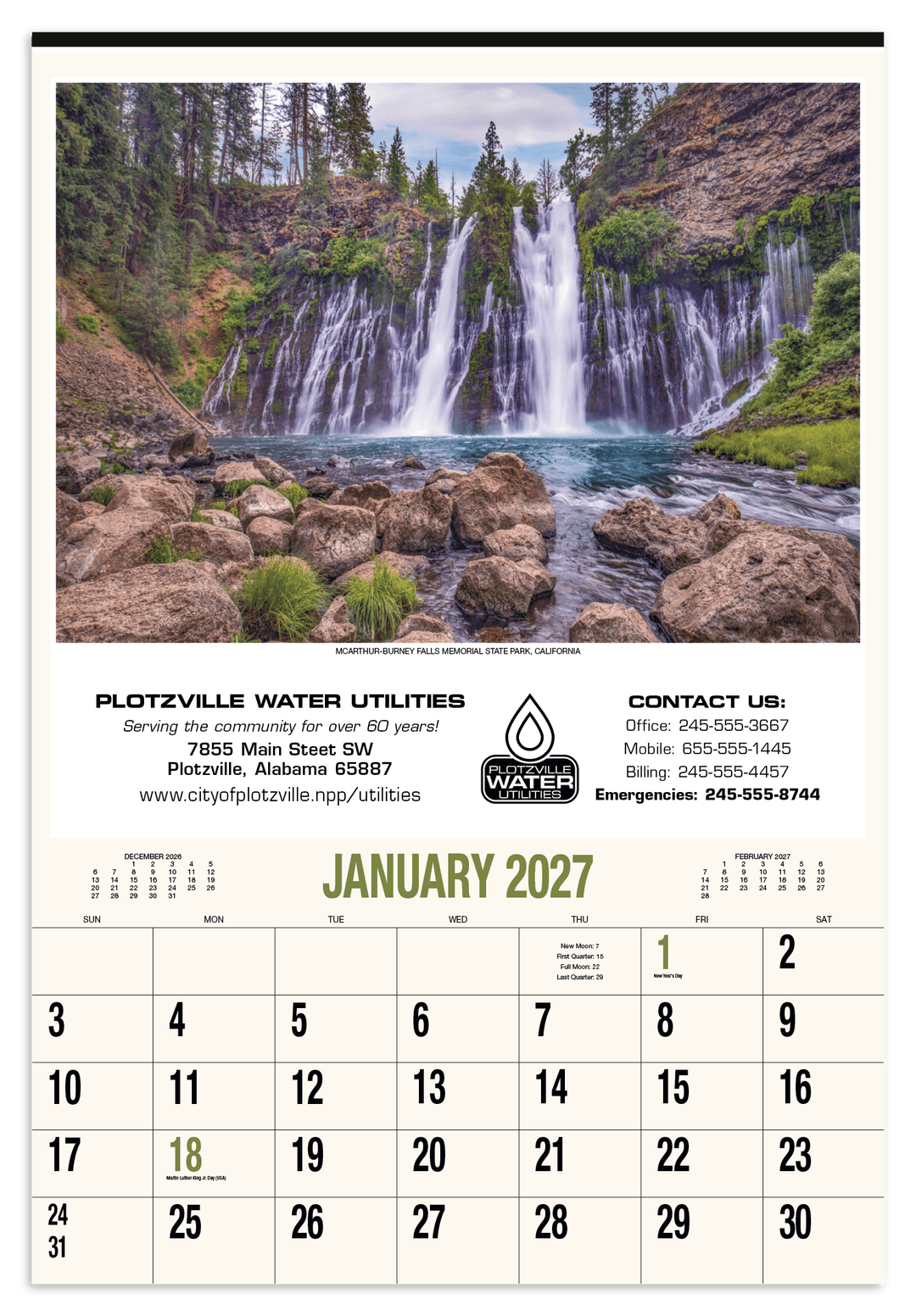 Scenic America® Executive-White Ad Calendar