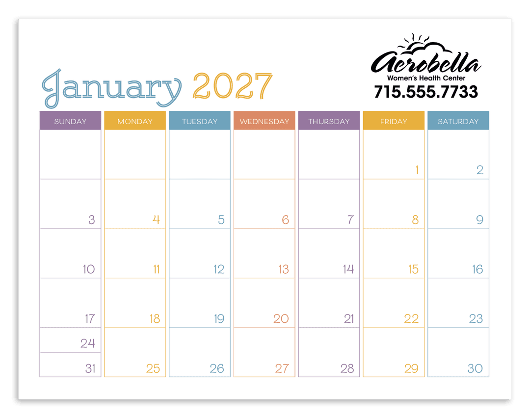 Small Monthly Desk Pad - Colors