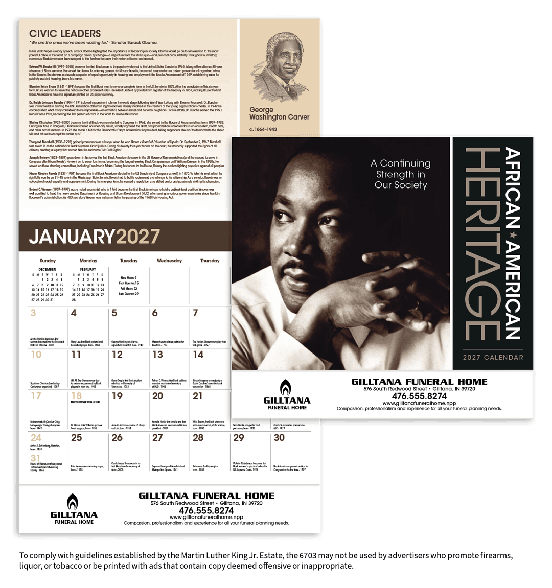 African-American Heritage: Dr. Martin Luther King, Jr. Calendar