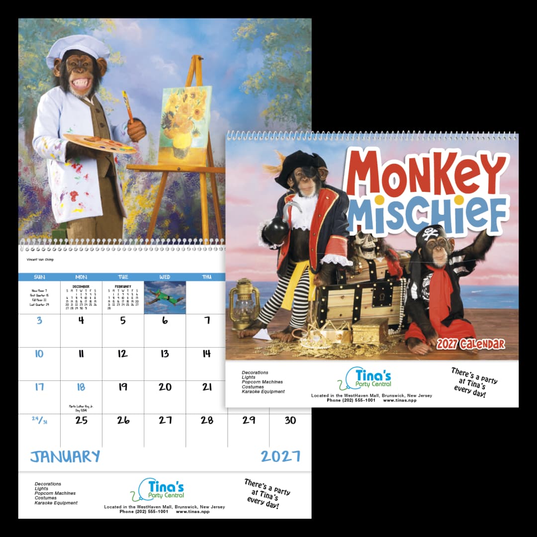 Monkey Mischief - Spiral Calendar