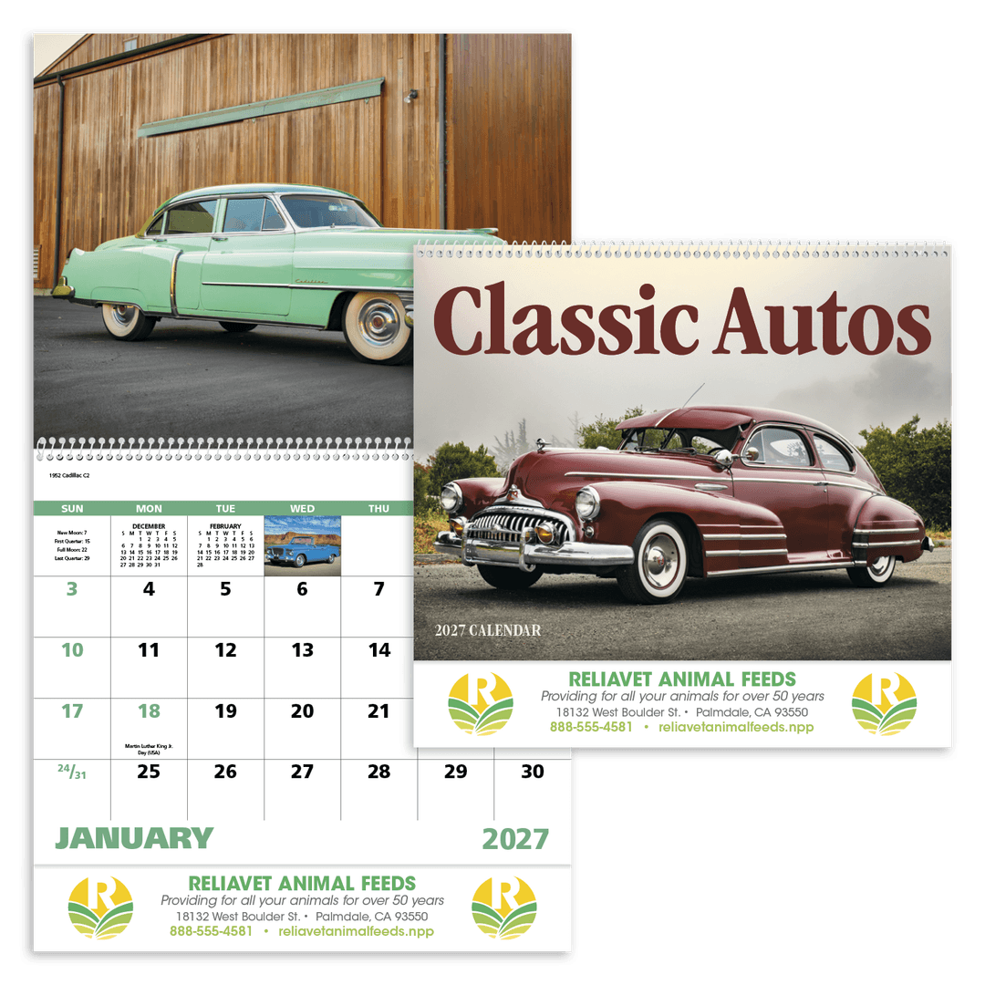 Classic Autos - Spiral Calendar