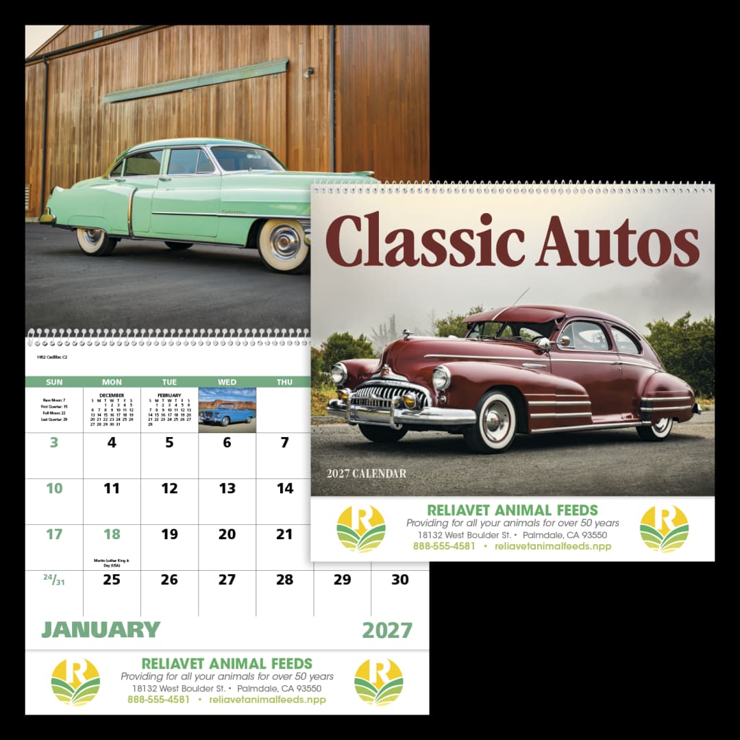 Classic Autos - Spiral Calendar