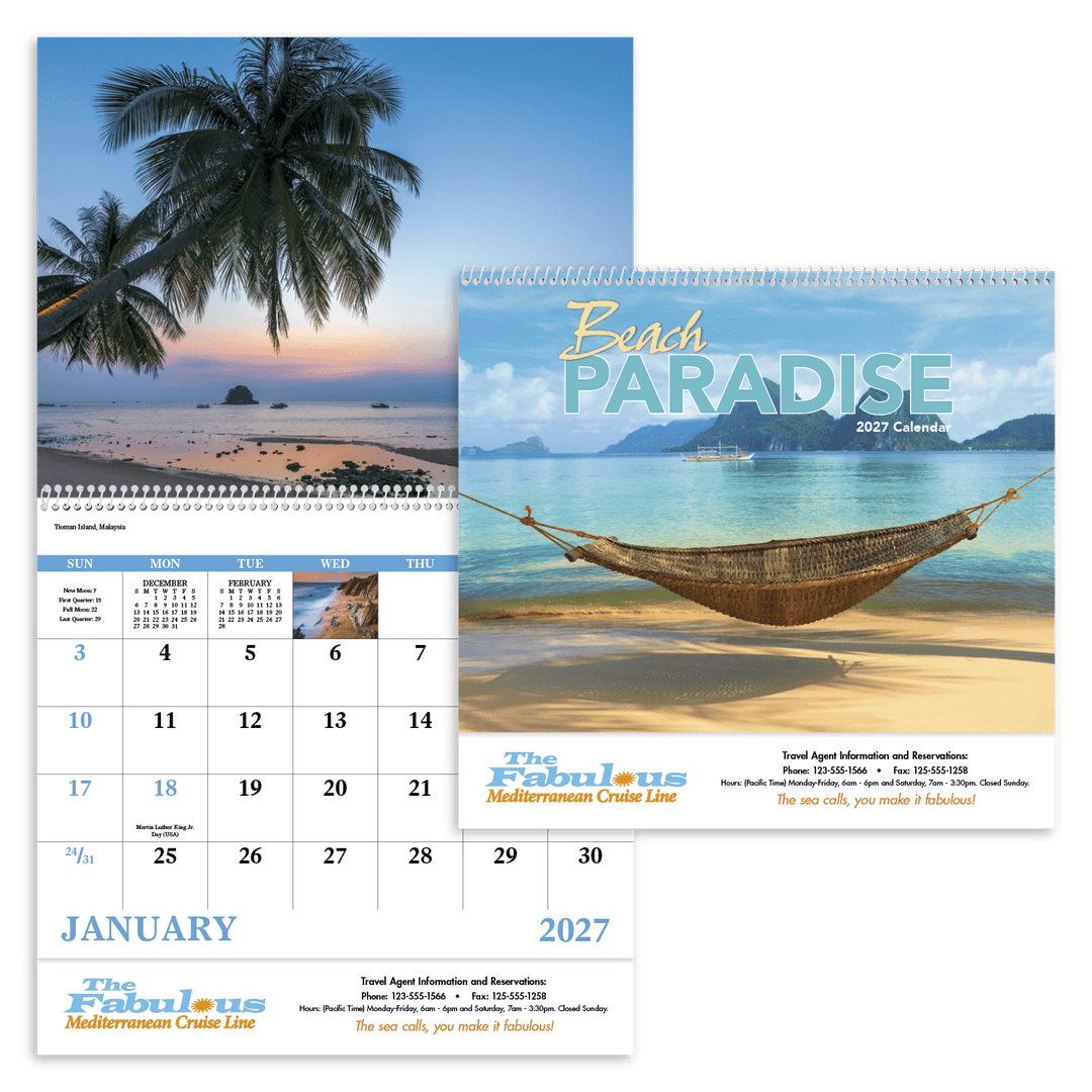 Beach Paradise - Spiral Calendar