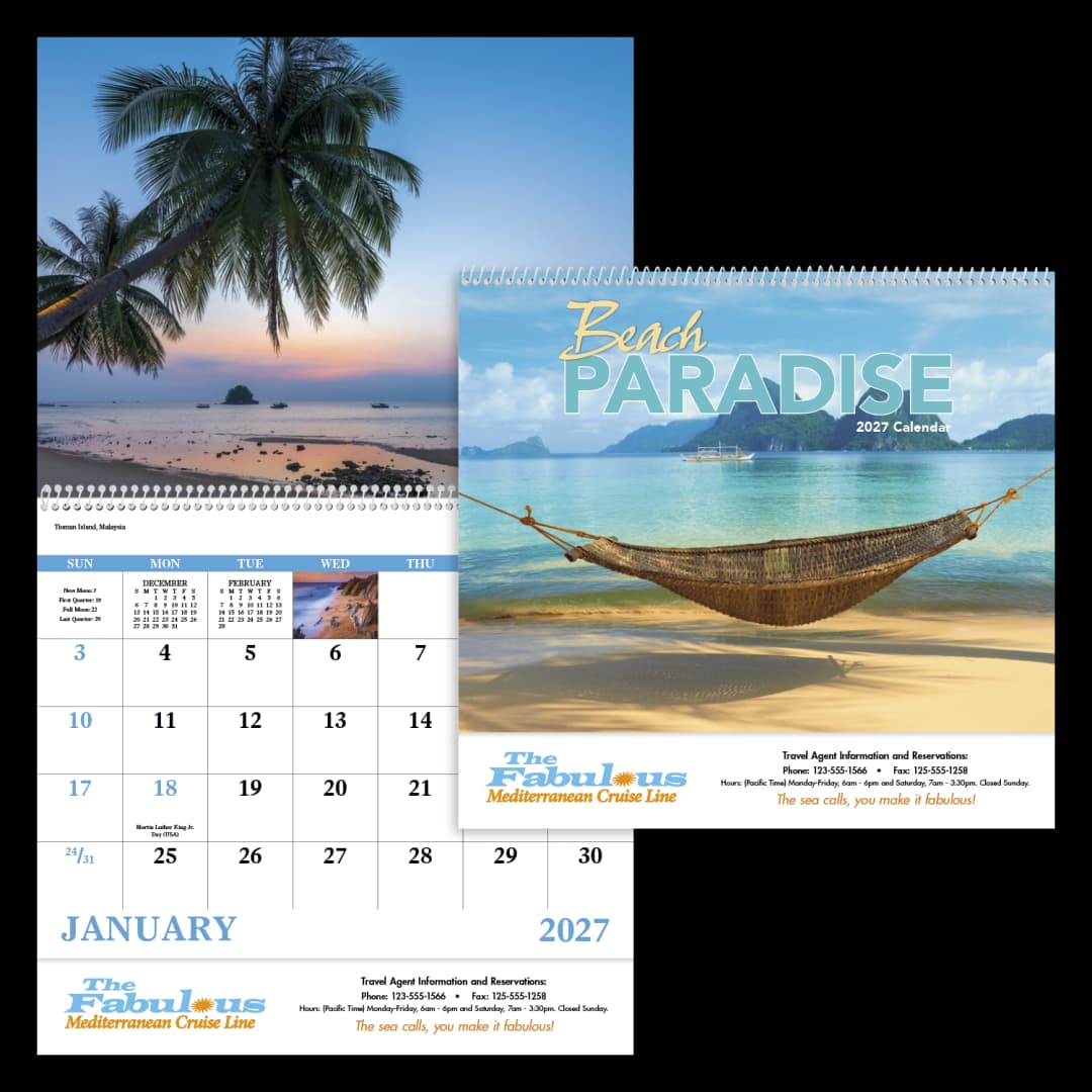 Beach Paradise - Spiral Calendar