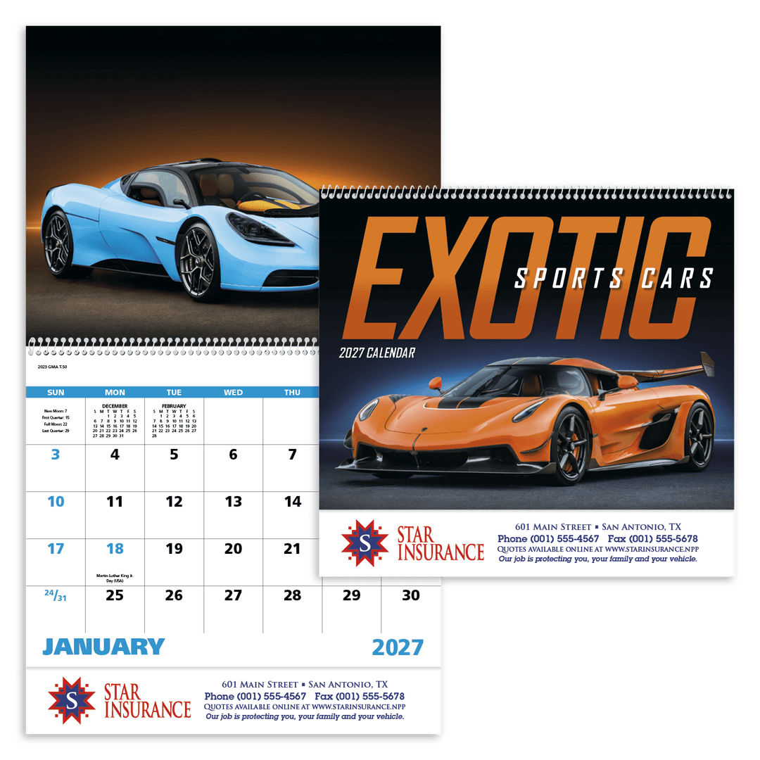 Exotic Sports Cars - Spiral Calendar