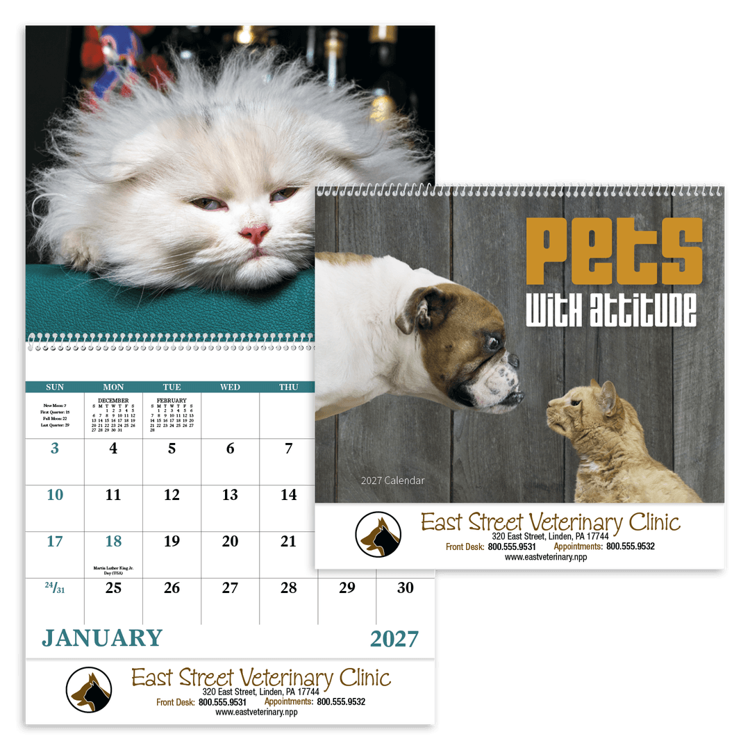 Pets with Attitude - Spiral Calendar