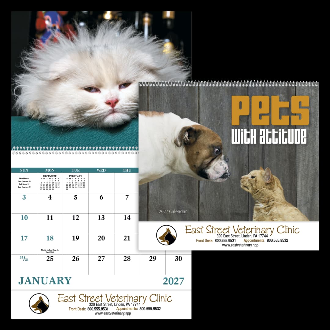Pets with Attitude - Spiral Calendar