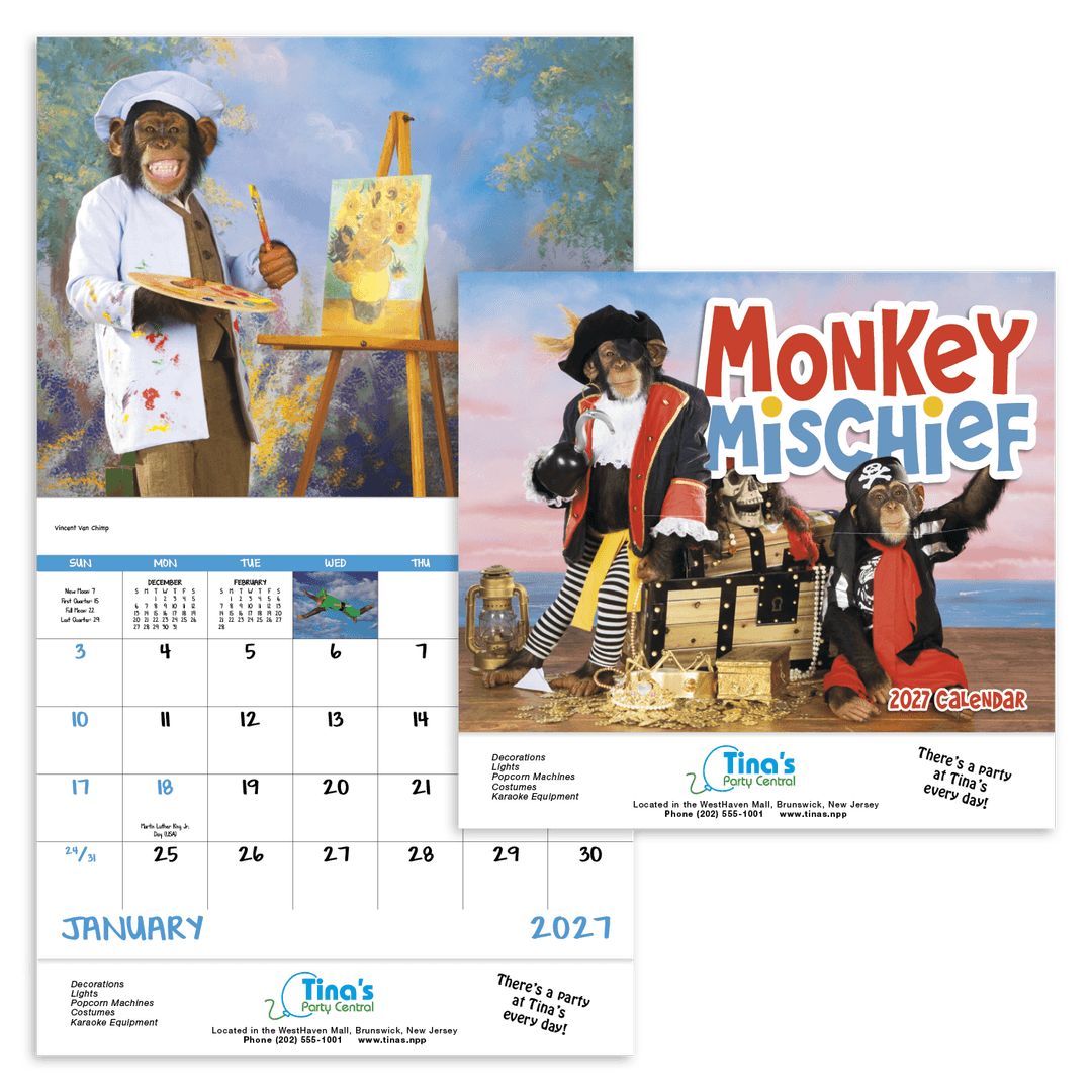 Monkey Mischief - Stapled Calendar