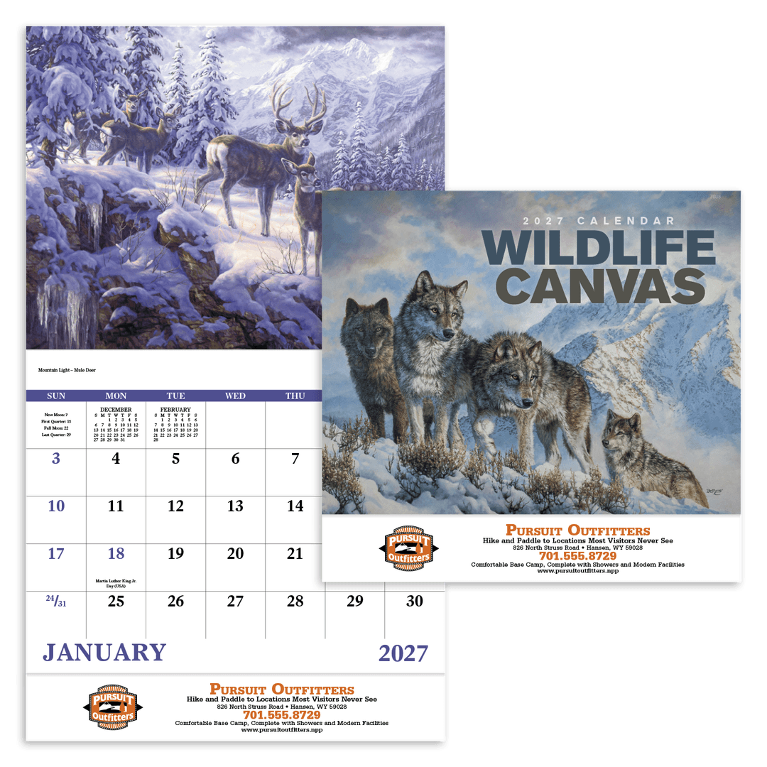 Wildlife Canvas - Stapled Calendar