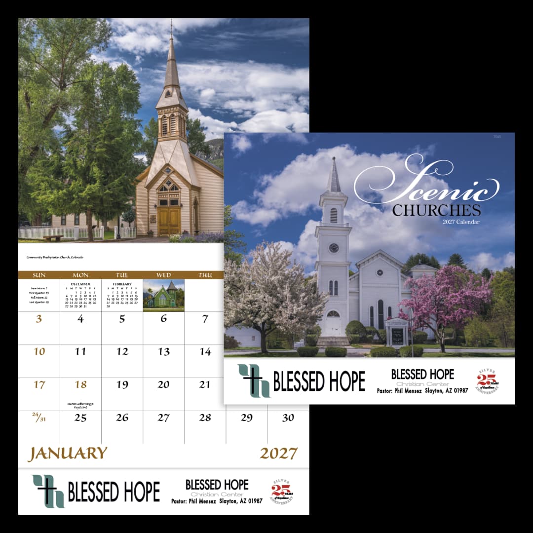 Scenic Churches - Stapled Calendar