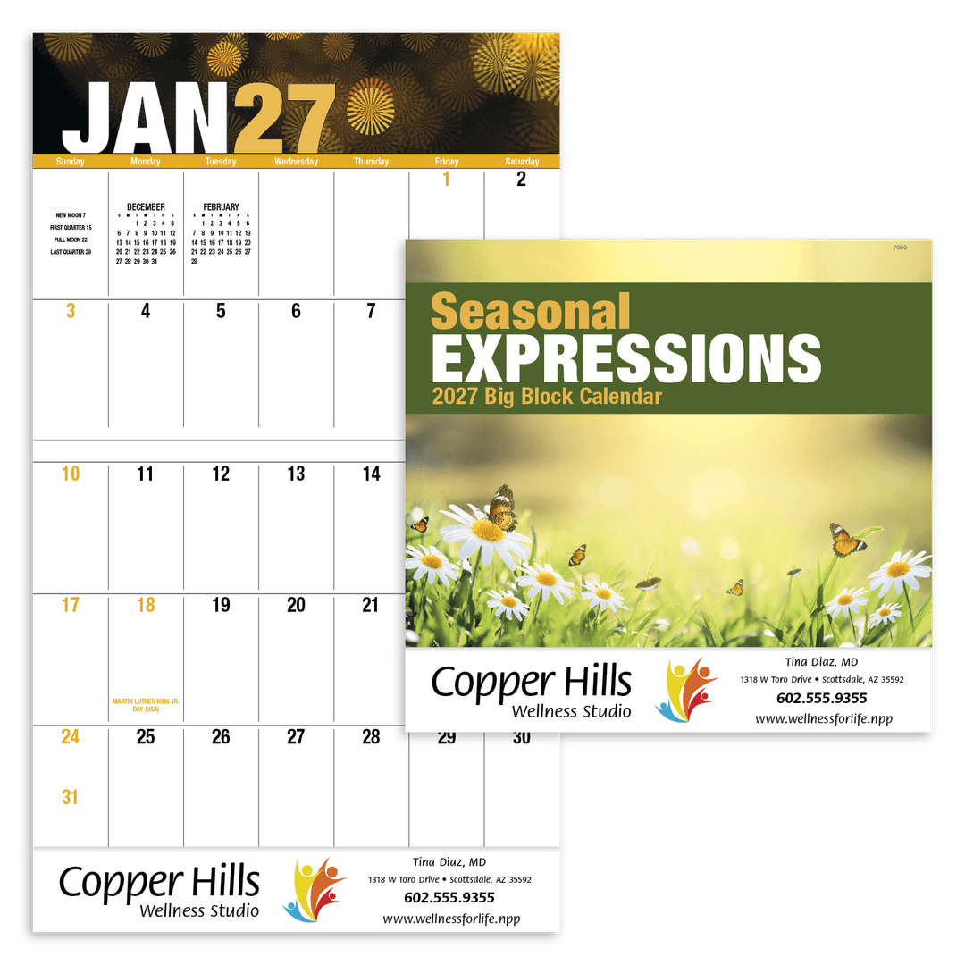 Seasonal Expressions Big Block - Stapled Calendar