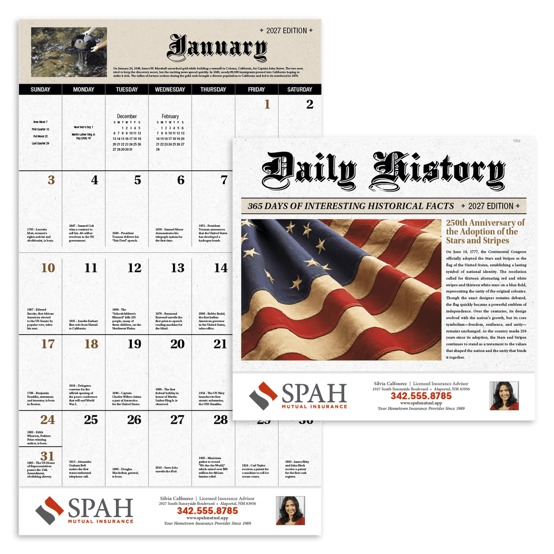 Daily History - Stapled Calendar