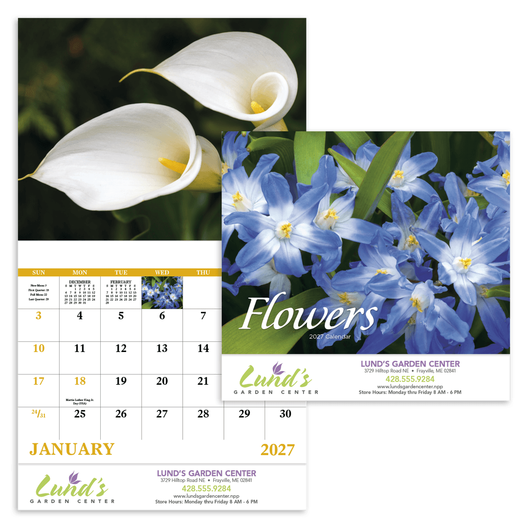 Flowers - Stapled Calendar