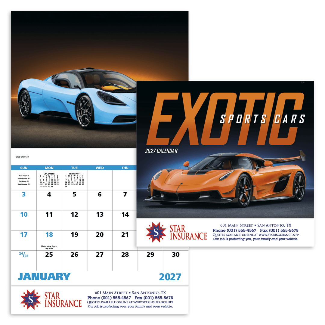 Exotic Sports Cars - Stapled Calendar