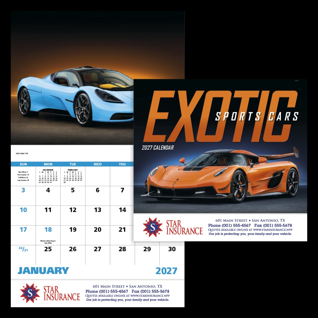 Exotic Sports Cars - Stapled Calendar