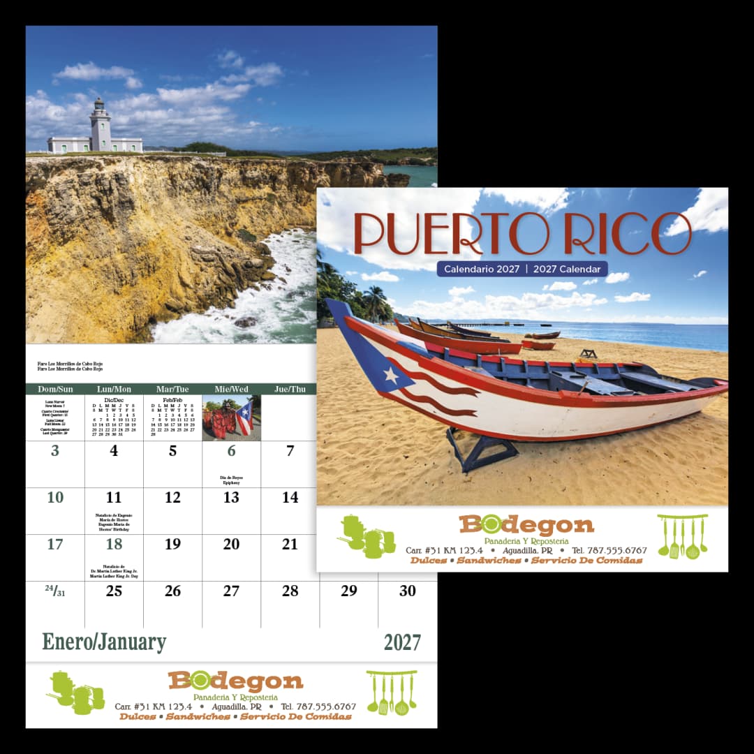 Puerto Rico - Stapled Calendar