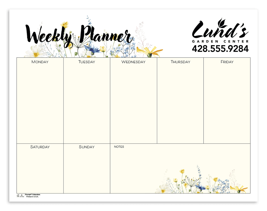 Small Weekly Desk Pad - Floral