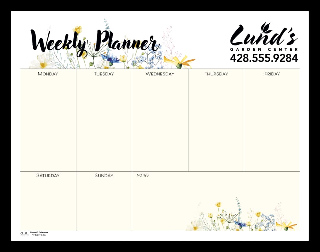 Small Weekly Desk Pad - Floral