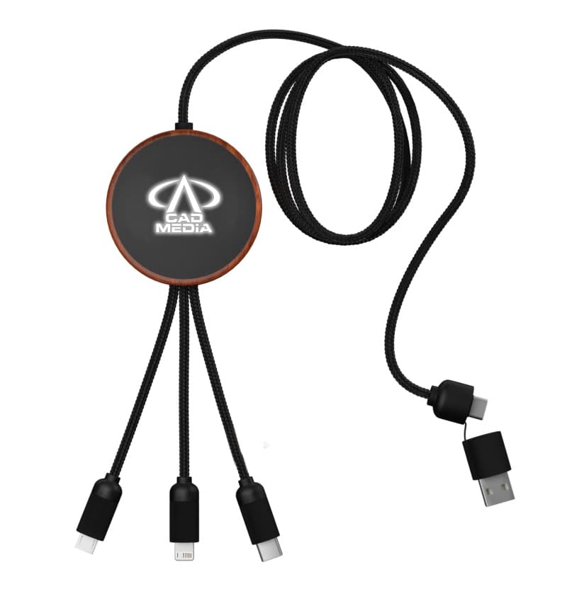 5-in-1 Bamboo 5W Wireless Charging Cable