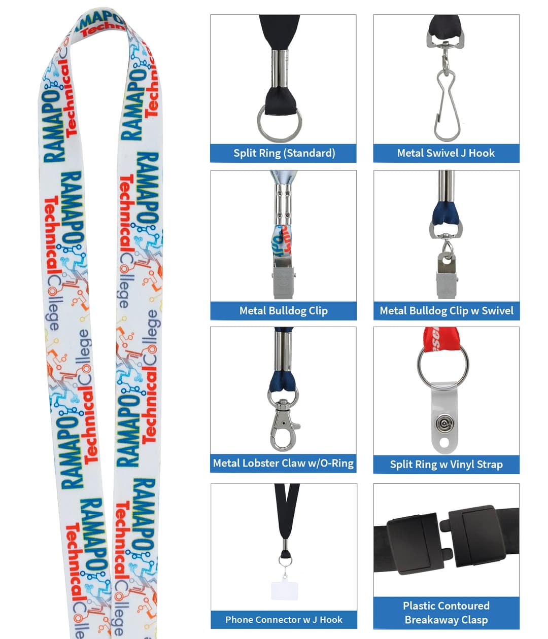 3/4" Fine-Print Lanyard