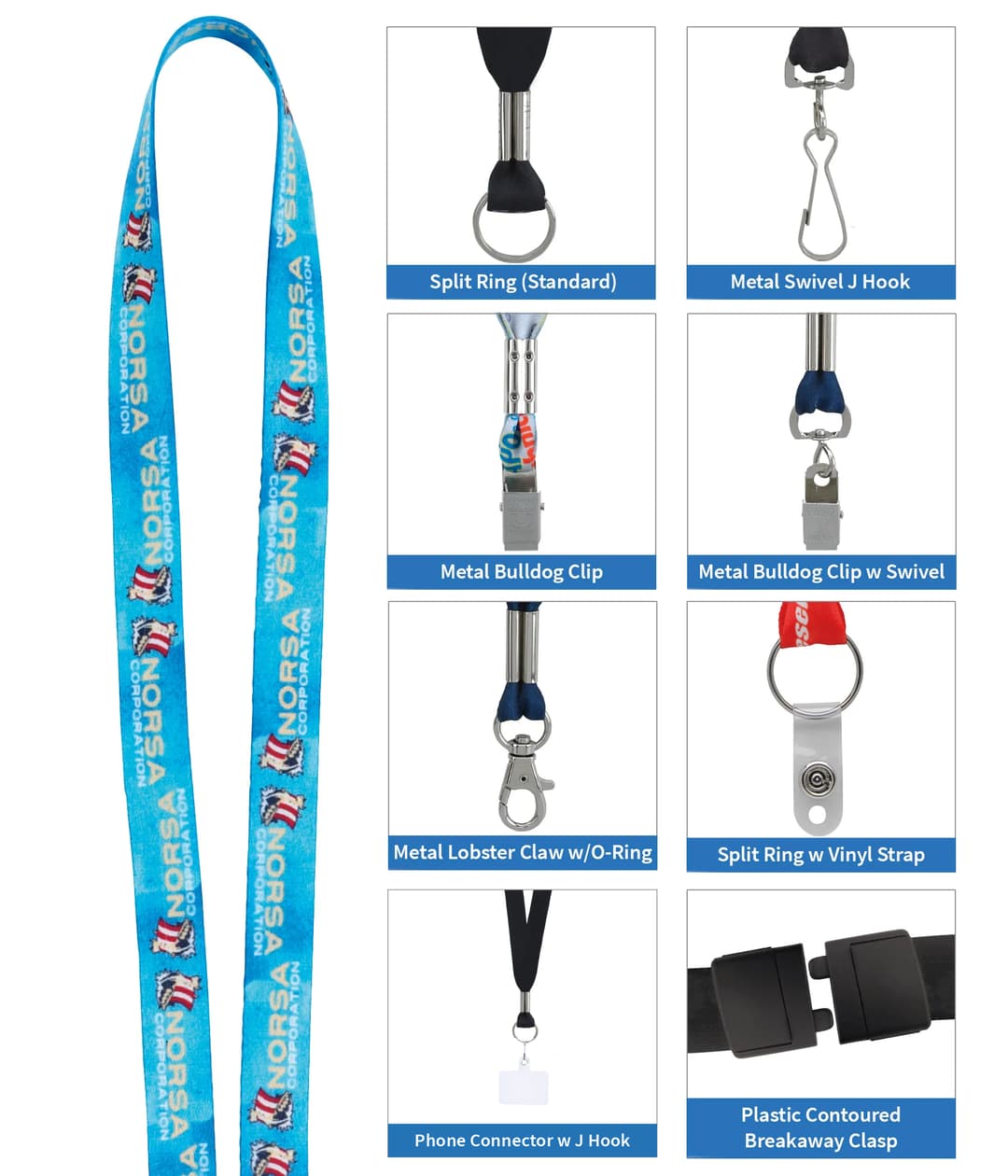 1/2" RPET Fine-Print Lanyard