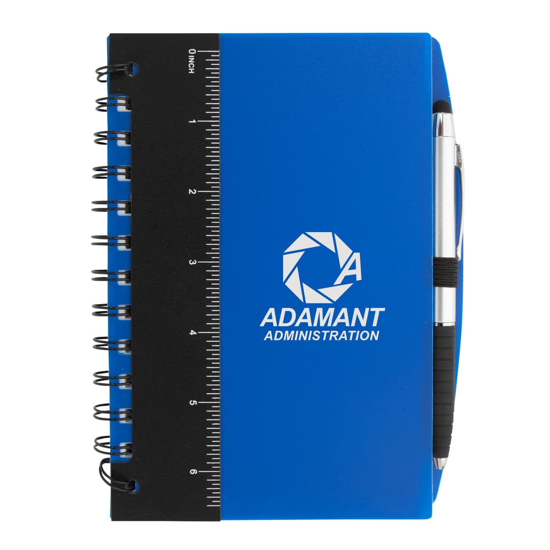 5” x 7” Ruler Notebook with Flags and Stylus Pen
