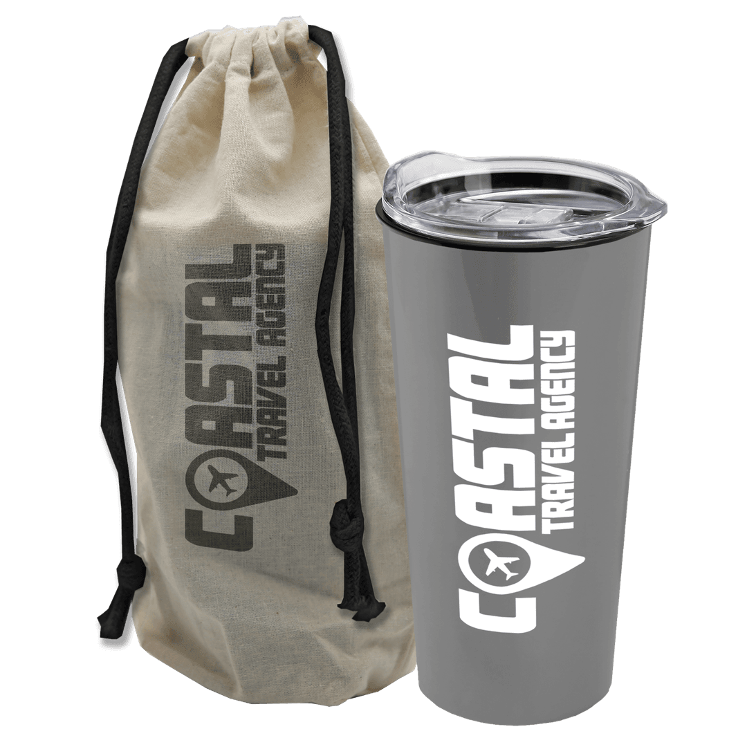 Explore Tumbler with Slider Lid in a Cotton Bag - 18 oz.