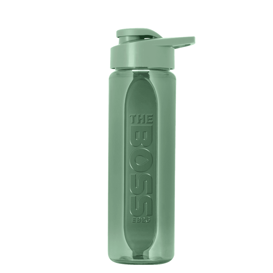 Boss Embossed RPET Bottle with Drink-Thru Lid - 26 oz.
