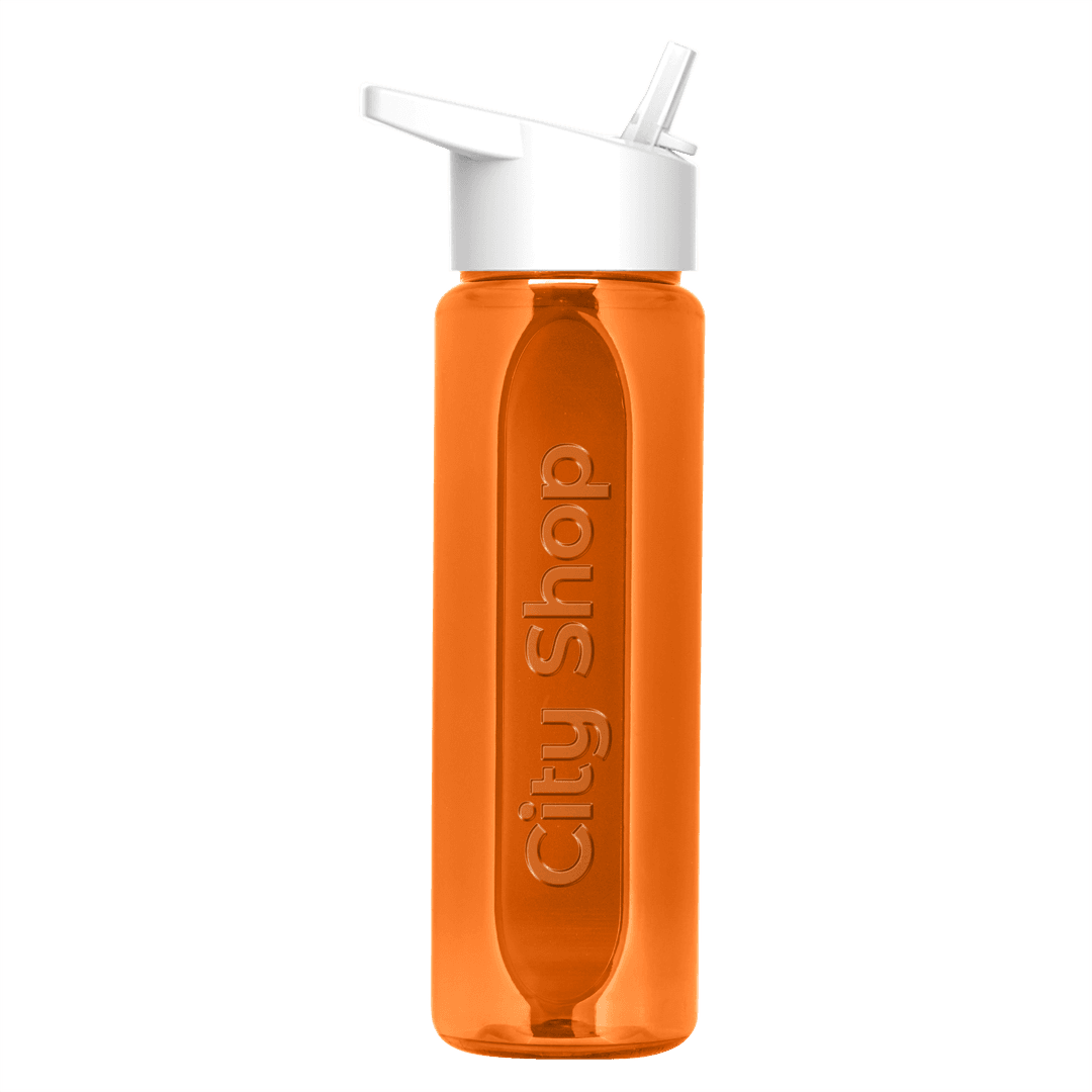 Boss Embossed RPET Bottle with Flip-Straw Lid - 26 oz.