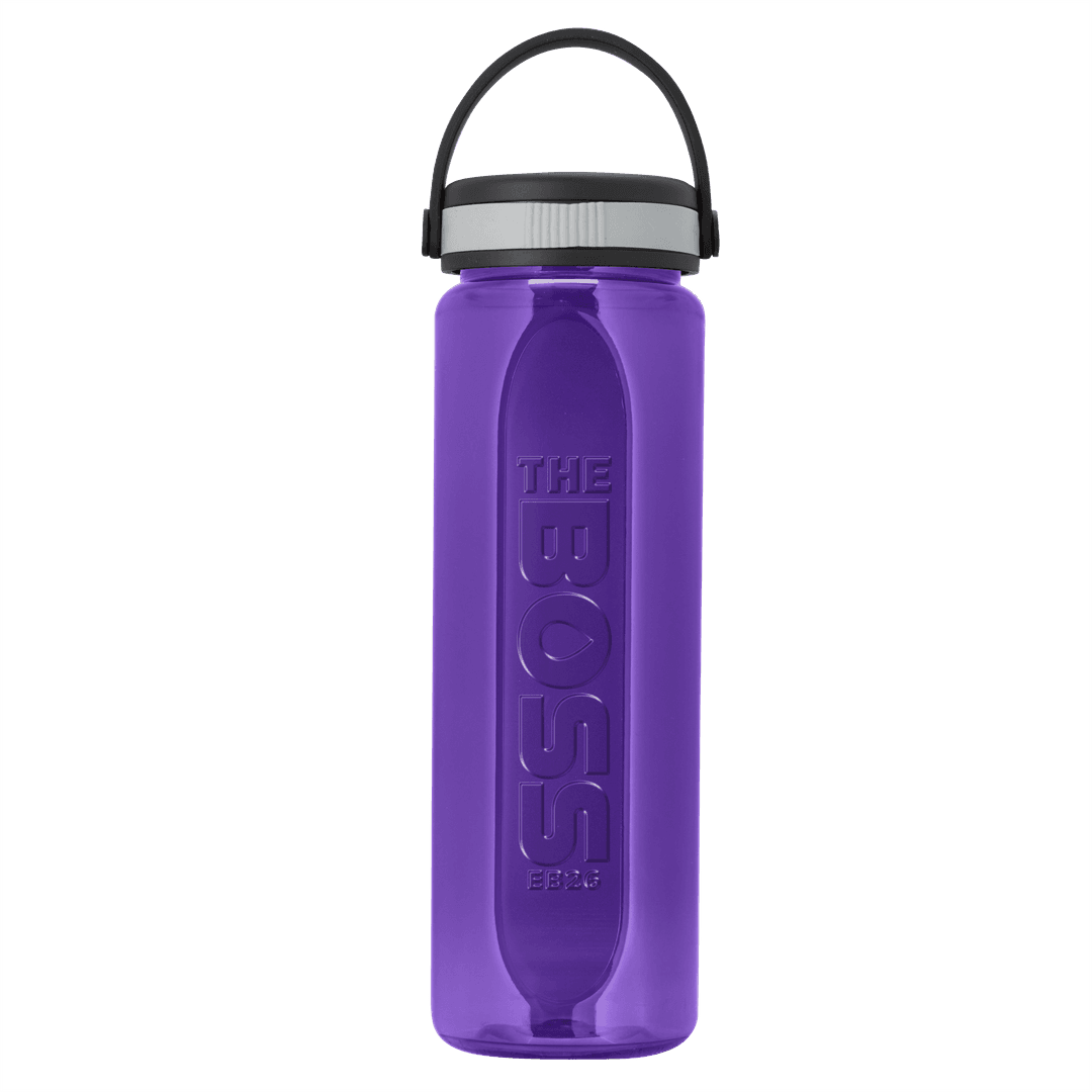 Boss Embossed RPET Bottle with Grip Lid - 26 oz.