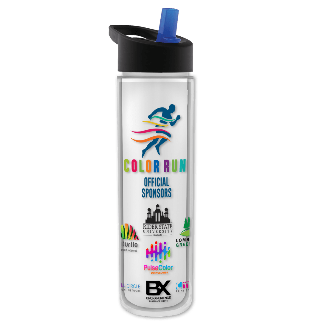 Chiller Insulated Bottle with Flip-Straw Lid and Full-Color Insert - 16 oz.