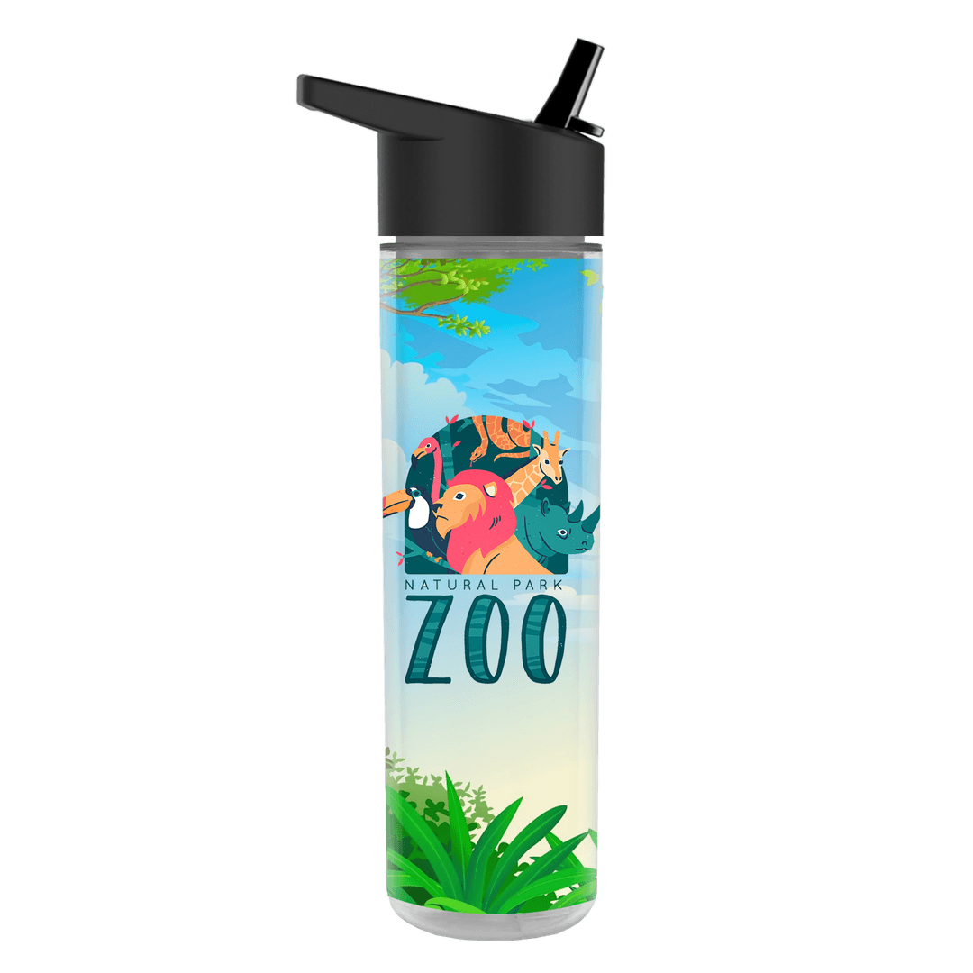 Chiller Insulated Bottle with Flip-Straw Lid and Full-Color Paper Insert - 16 oz.